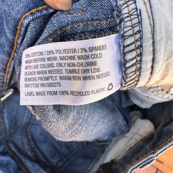 Cherokee Girls Denim Shorts Size 10/12 Blue With Frayed Hem - Picture 3 of 9